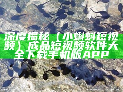 深度揭秘（小蝌蚪短视频）成品短视频软件大全下载手机版APP（小蝌蚪视频app指导）