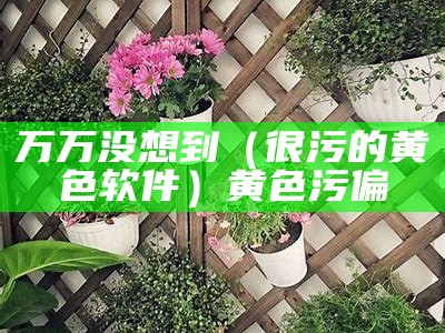 万万没想到（很污的黄色软件）黄色污偏（黄黄污应用）