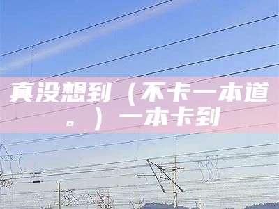 真没想到（不卡一本道。）一本卡到（一本不卡包）