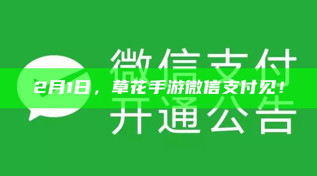 2月1日，草花手游微信支付见！（草花手游充值给优惠么）