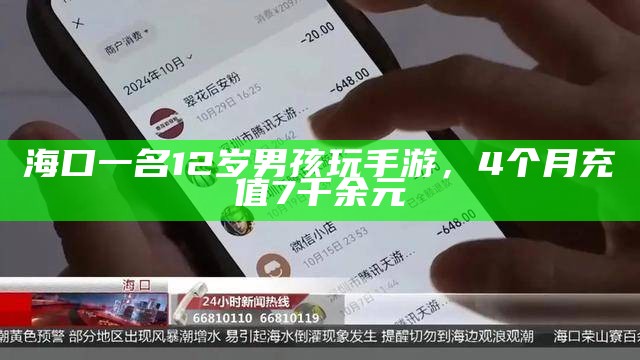 海口一名12岁男孩玩手游，4个月充值7千余元（12岁小孩充值游戏）