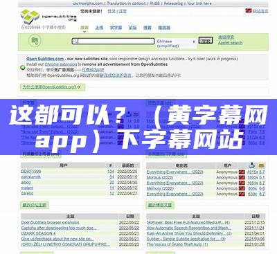 这都可以？（黄字幕网app）下字幕网站