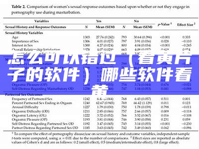 怎么可以错过（看黄片子的软件）哪些软件看黄（看黄偏软件）