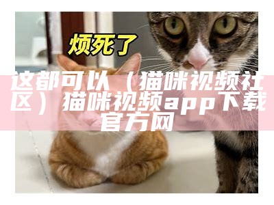 这都可以（猫咪视频社区）猫咪视频app下载官方网