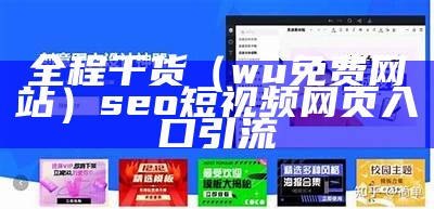 全程干货（wu免费网站）seo短视频网页入口引流