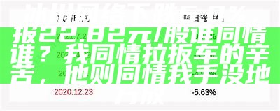 冰川网络下跌5.0%，报22.82元/股谁同情谁？我同情拉扳车的辛苦，他则同情我手没地方放