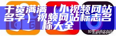 干货满满（小视频网站名字）视频网站标志名称大全（短视频网站名字）