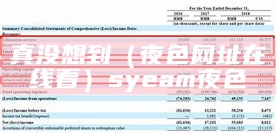 真没想到（夜色网址在线看）syeam夜色（夜色这个交友软件怎么样）