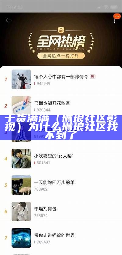 干货满满（琳琅社区影视）为什么琳琅社区找不到了（为什么琳琅社区加载出错）