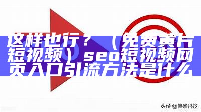 这样也行？（免费黄片短视频）seo短视频网页入口引流方法是什么（黄 视 频 免 费）