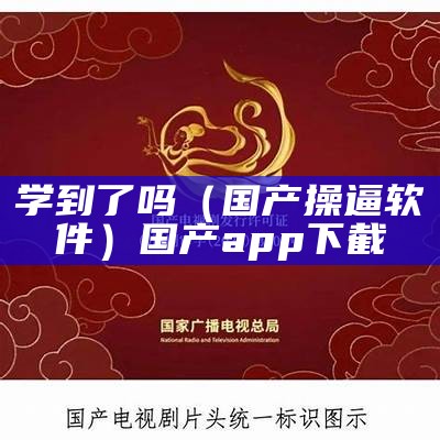 学到了吗（国产操逼软件）国产app下截（国产操作）