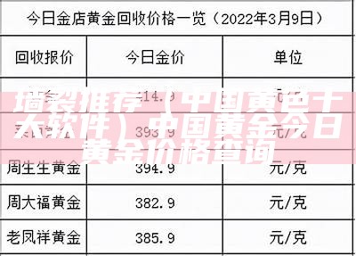 墙裂推荐（中国黄色十大软件）中国黄金今日黄金价格查询