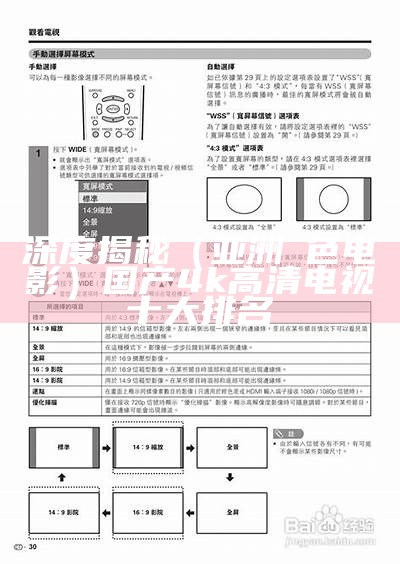 深度揭秘（亚洲黃色电影）国产4k高清电视十大排名（亚洲 黄种人）