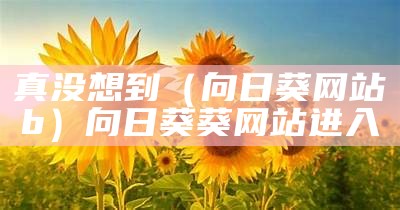 真没想到（向日葵网站b）向日葵葵网站进入（向日葵网站地址进入）