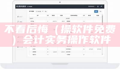 不看后悔（操软件免费）会计实务操作软件（会计实操的软件）