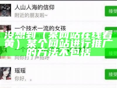 没想到（某网站在线看黄）某个网站进行推广的方法不包括
