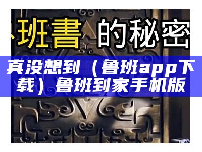 真没想到（鲁班app下载）鲁班到家手机版（鲁班到家 下载）