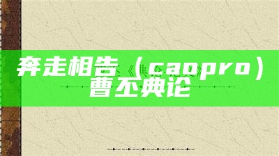 奔走相告（caopro）曹丕 典论