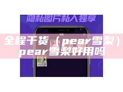 全程干货（pear雪梨）pear雪梨好用吗