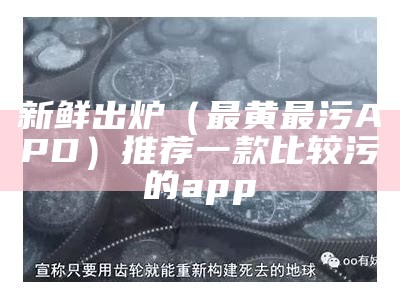 新鲜出炉（最黄最污APD）推荐一款比较污的app（一款很污的app）