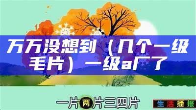 万万没想到（几个一级毛片）一级a厂了（一级卡a毛）