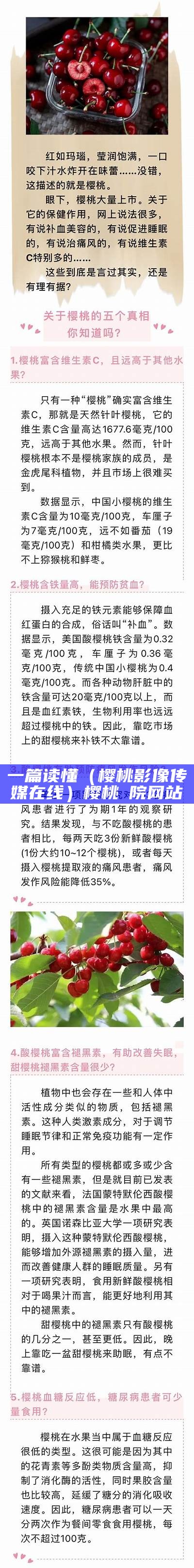 一篇读懂（樱桃影像传媒在线）樱桃㔀院网站