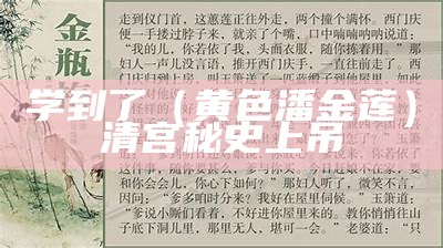 学到了（黄色潘金莲）清宫秘史 上吊